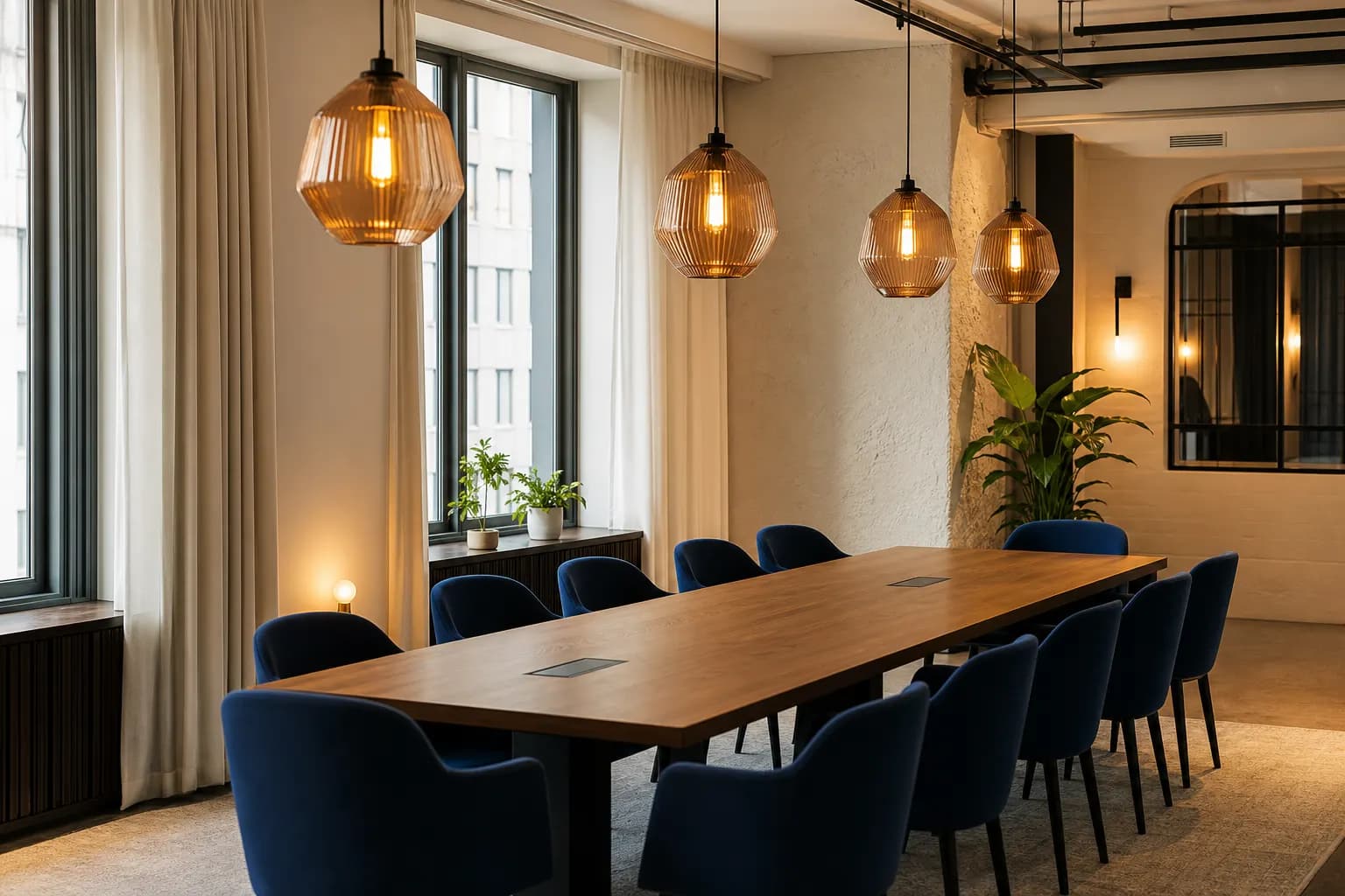 Meeting room ready for hosting and events